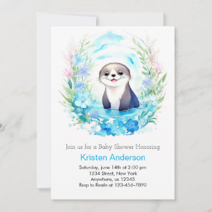 Invitación Baby Shower del Delightful Watercolor Boy