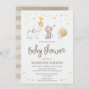 Invitación Baby Shower del desfile de Safari Cute