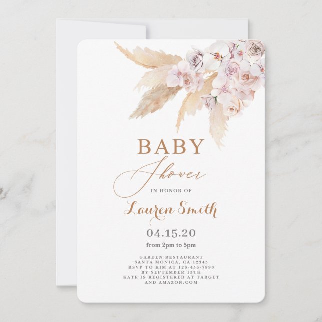 Invitación Baby Shower del desierto (Anverso)