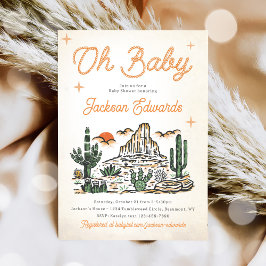 Invitación Baby Shower del desierto de Vintage Occidental