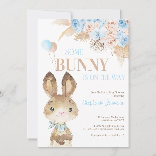 Invitación Baby Shower del desierto tropical bohemio de Pampa (Anverso)