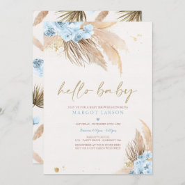 Invitación Baby Shower del desierto tropical bohemio de Pampa