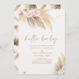 Invitación Baby Shower del desierto tropical bohemio de Pampa