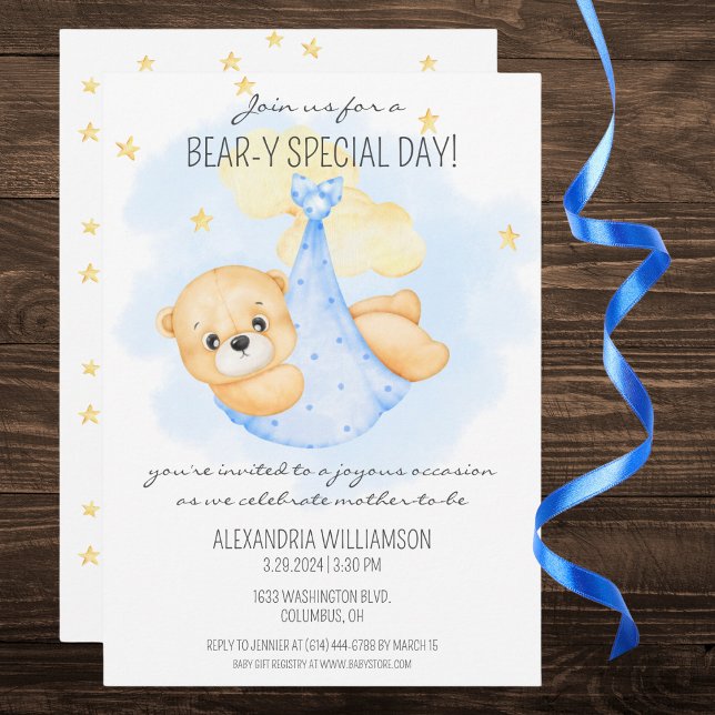 Invitación Baby Shower del Día Especial del Oso (Subido por el creador)