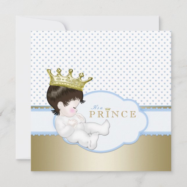 Invitación Baby Shower del dulce príncipe (Anverso)
