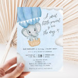 Invitación Baby Shower del Elefante Azul del cacahuete<br><div class="desc">Esta bonita invitación presenta un diseño de elefantes acuáticos con un elegante encabezamiento de guión. Personalizar el texto mediante el formulario de plantilla.</div>