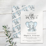 Invitación Baby Shower del Elefante Azul del cacahuete<br><div class="desc">Invite a amigos y familiares a la celebración de la ducha de bebé con este diseño moderno.</div>