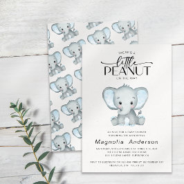 Invitación Baby Shower del Elefante Azul del cacahuete