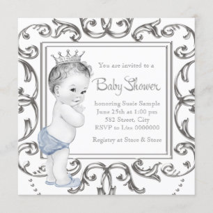Invitación Baby Shower del Elegante Príncipe Azul