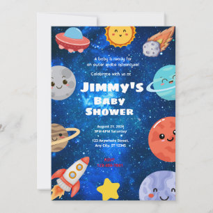 Invitación Baby Shower del espacio ultraterrestre