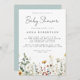 Invitación Baby Shower del estadio Summer Wildflower