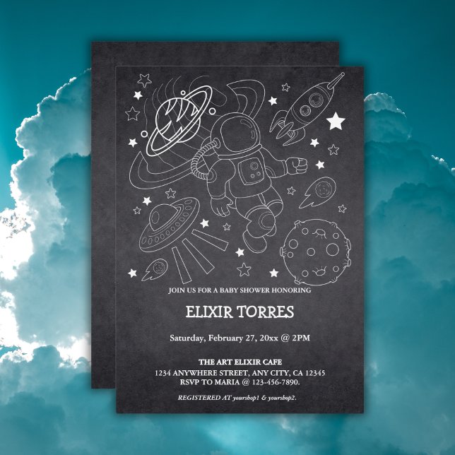 Invitación Baby Shower del Explorador de espacios pequeños de (Subido por el creador)