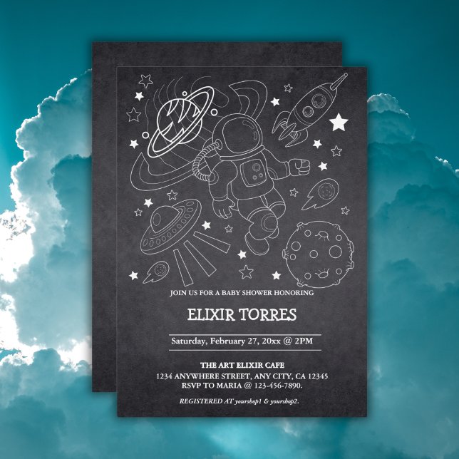 Invitación Baby Shower del Explorador de espacios pequeños de (Subido por el creador)
