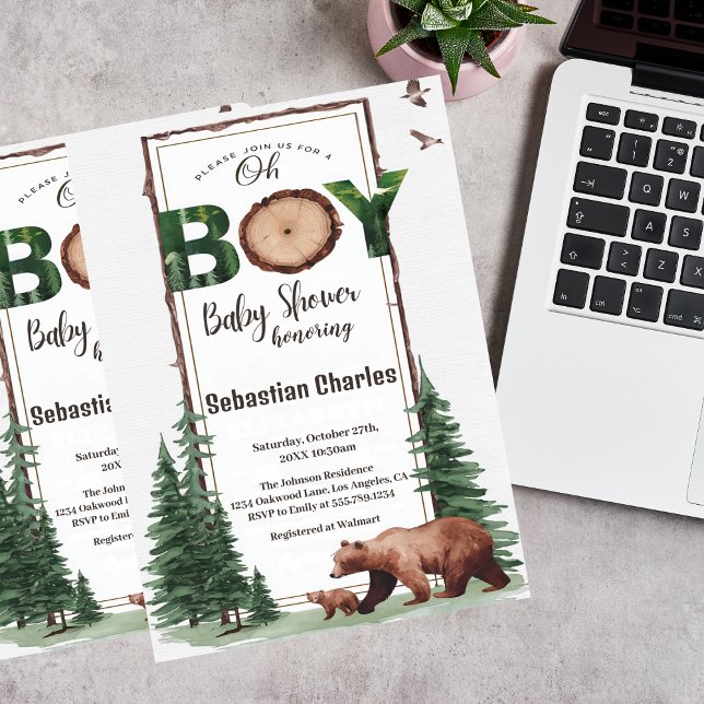 Invitación Baby Shower del Explorador de Woodland (Subido por el creador)