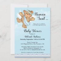 Invitación Baby Shower del Heaven Sent Angel Wings