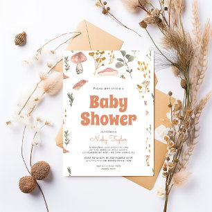 Invitación Baby Shower del hongo del pastel de primavera Cott