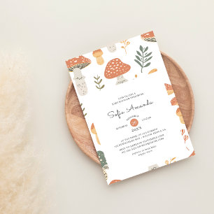 Invitación Baby Shower del hongo del pastel de primavera Cott