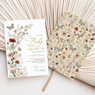 Invitación Baby Shower del Jardín de Flores Silvestres de Boh
