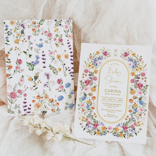 Invitación Baby Shower del Jardín de flores silvestres de pri (Subido por el creador)