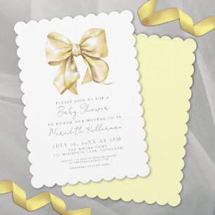 Invitación Baby Shower del Lazo Amarillo Neutro en cuanto al 