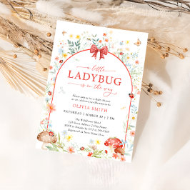 Invitación Baby Shower del Little Ladybug Wildflower Garden