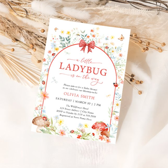 Invitación Baby Shower del Little Ladybug Wildflower Garden (Subido por el creador)