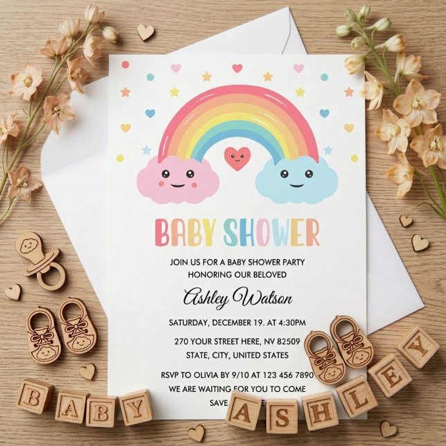 Invitación Baby Shower del Milagro del Arcoíris (Subido por el creador)
