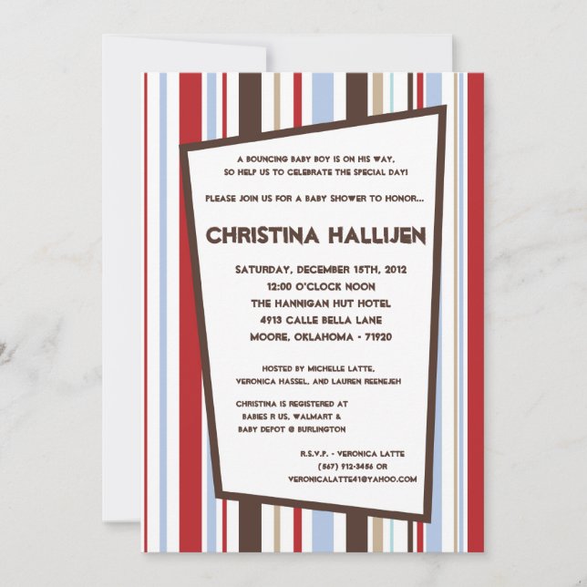 Invitación Baby Shower del motor de fuego Nojo las (Anverso)