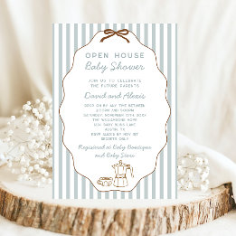 Invitación Baby Shower del niño de la casa abierta de la mano