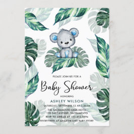 Invitación Baby Shower del niño del oso de agua