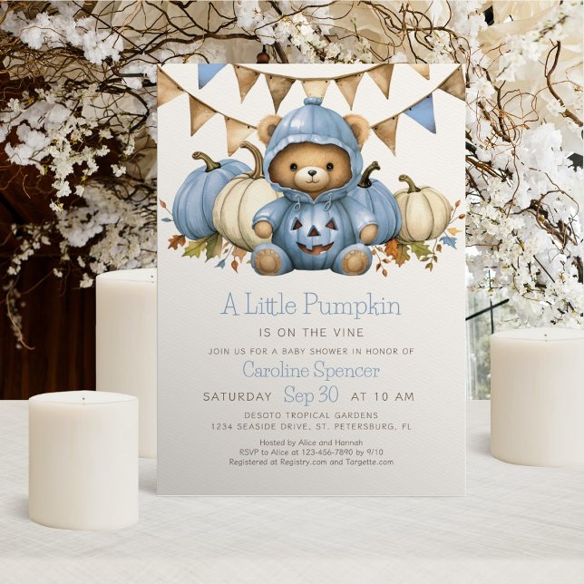 Invitación Baby Shower del oso del parche de calab (Subido por el creador)