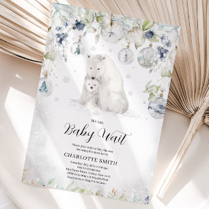 Invitación Baby Shower del Oso Polar de Invierno