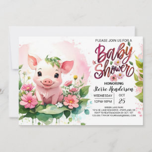 Invitación Baby Shower del paraíso de los agricultores de Pig