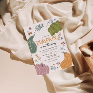 Invitación Baby Shower del parche de calabaza de otoño