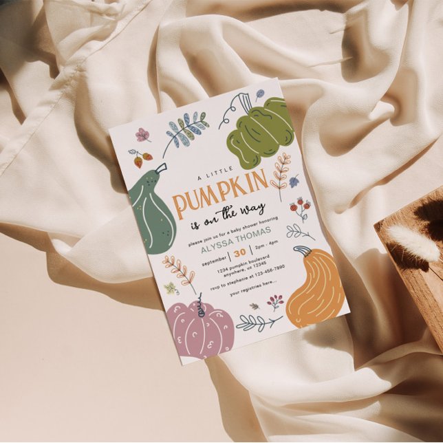 Invitación Baby Shower del parche de calabaza de otoño (Subido por el creador)