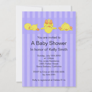 Invitación Baby Shower del pato amarillo