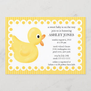 Invitación Baby Shower del pato amarillo