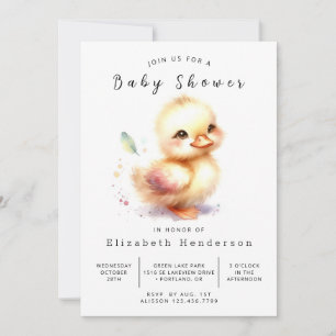 Invitación Baby Shower del pato digital bohemio