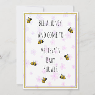 Invitación Baby Shower del patrón de margarita rosa y azul de