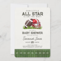 Baby Shower del pequeño jugador de fútbol rojo de