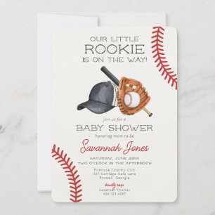 Invitación Baby Shower del Pequeño Rookie del Béisbol