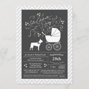 Invitación Baby Shower del perro de Boston Terrier