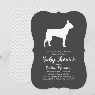 Invitación Baby Shower del perro de Boston Terrier