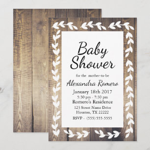 Invitación Baby Shower del premio Rustic Barn Wood White Coun