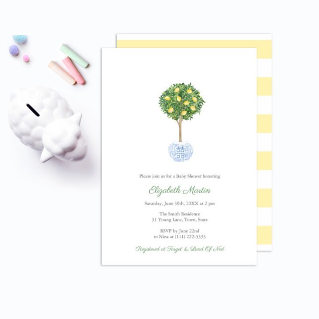 Invitación Baby Shower del tema del árbol del limón neutro de (Subido por el creador)