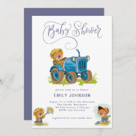 Invitación Baby Shower del tractor de la granja de