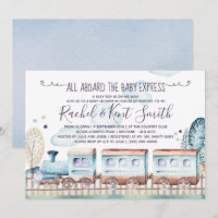 Baby Shower del tren Choo Choo de color acuático
