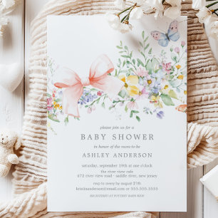 Invitación Baby Shower Delicate Wildflowers