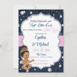 Invitación Baby Shower Denim & Diamonds