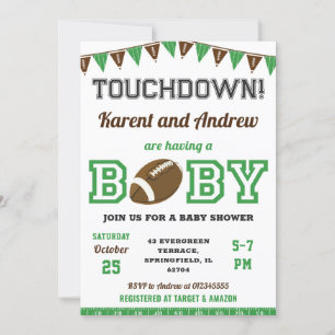 Invitación Baby Shower deportivo de Touchdown Personal
